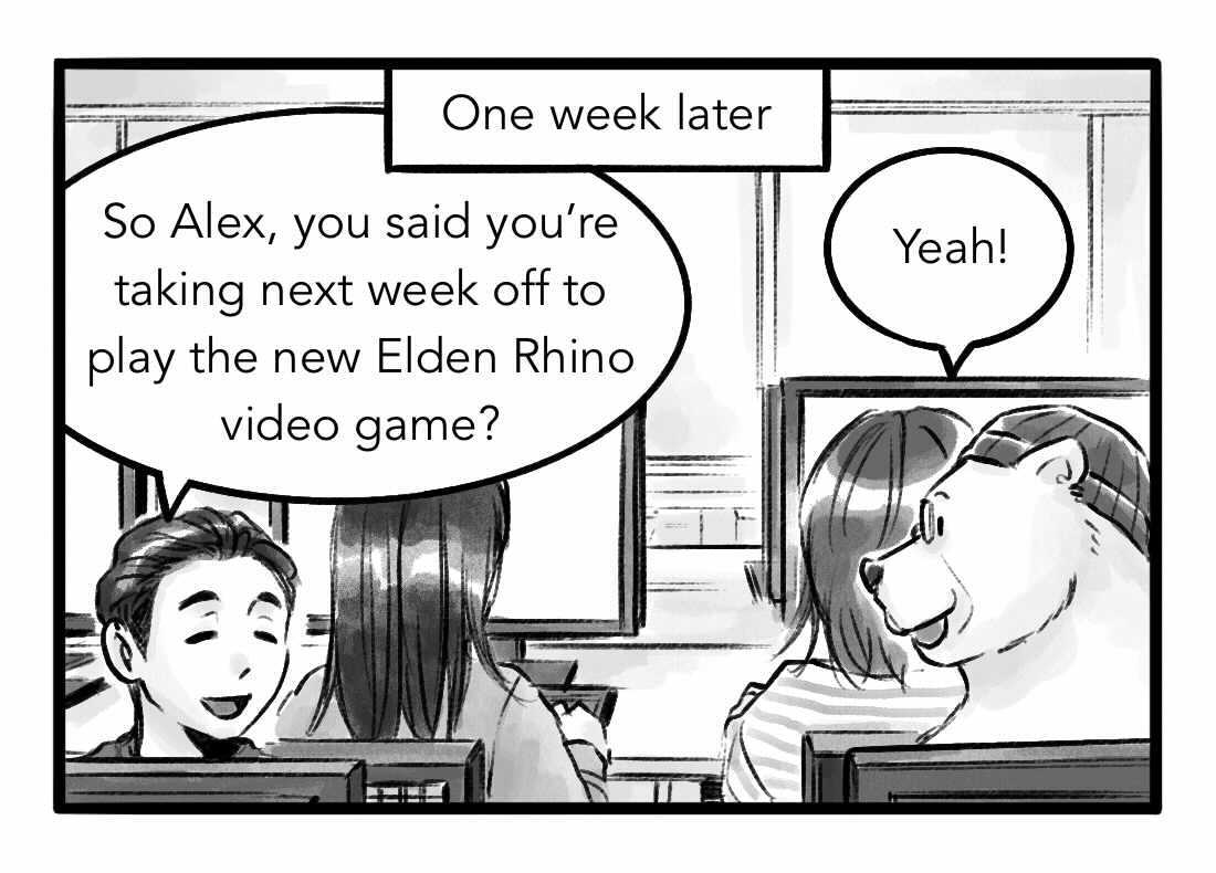 Dan asks if Alex had a nice week off playing a new video game