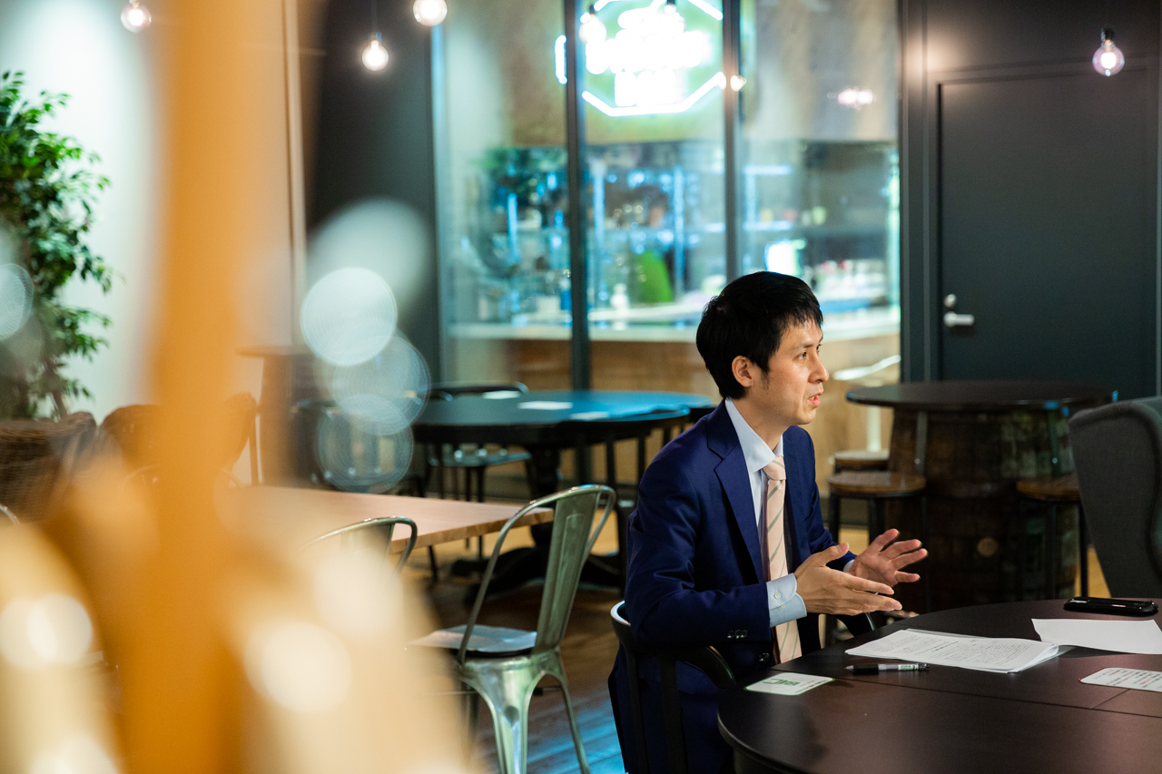 Takahashi speaking during the interview